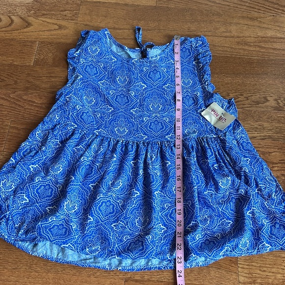 Pinup blue and white sleeveless babydoll blouse. Made in Italy Italian fabric - Picture 5 of 6